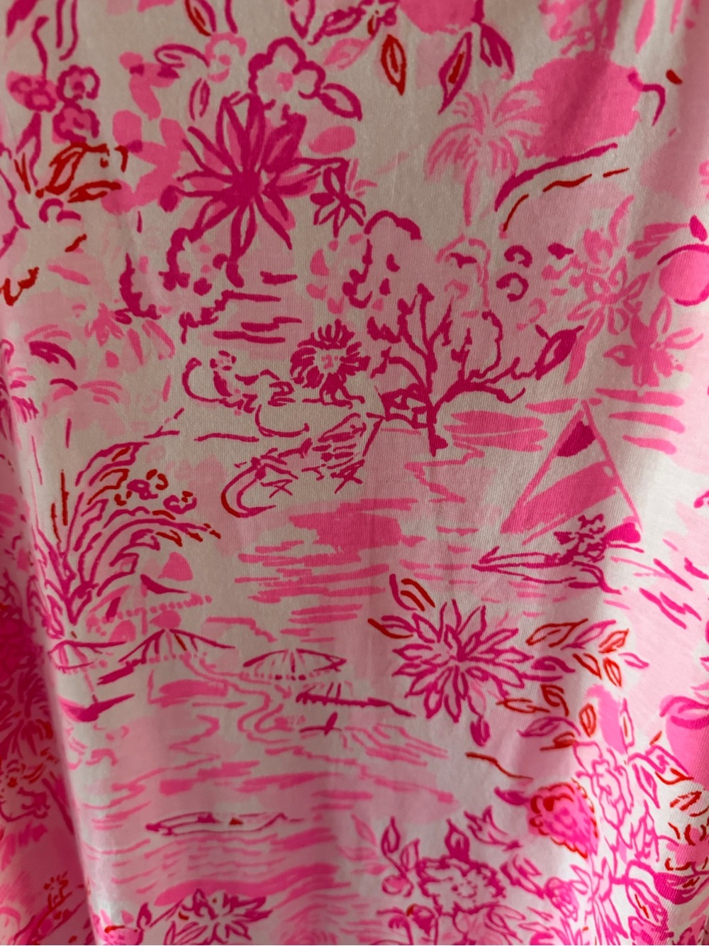 Lilly Pulitzer Pink & White Tropical Palm Shift - Picture 2 of 4